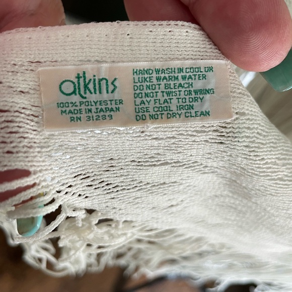 Vintage Atkins vintage fringed shawl OS - Picture 4 of 4